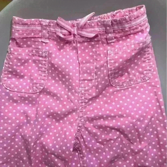 Vintage 100% cotton pink polka dot jeans with bow detail toddler girl no flaws - Picture 2 of 4